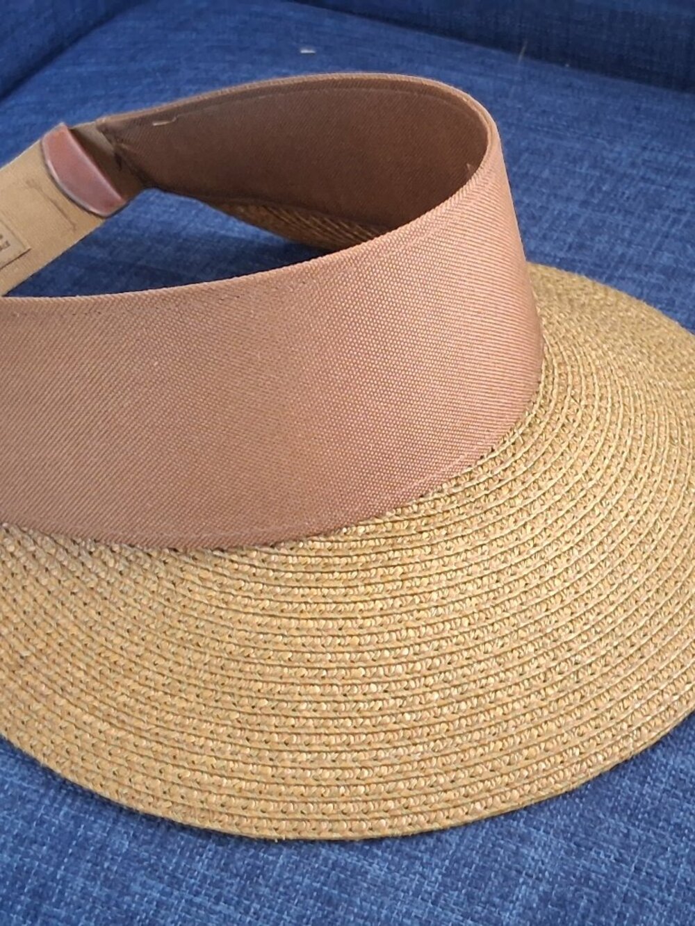 Eric Javits Wide Brim Straw Visor Sun Hat - Brown - Picture 7 of 11